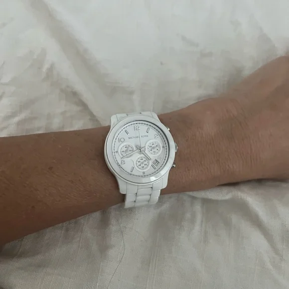 Brand new Michael Kors white ceramic watch. Never worn, from Nordstrom. - Picture 4 of 5